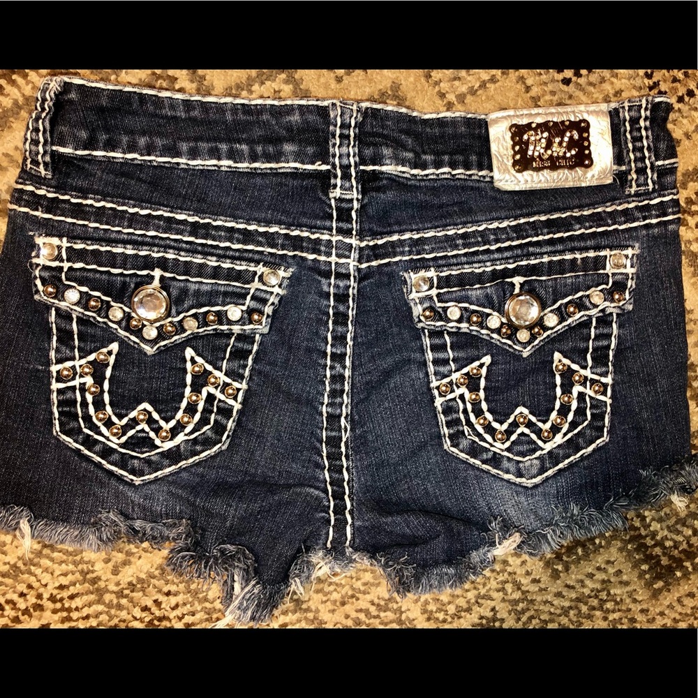 Miss Chic Bling Stretch Cut offs Jeans Shorts 7